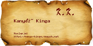Kanyó Kinga névjegykártya