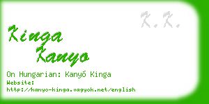 kinga kanyo business card